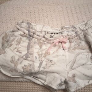 Dairy Boy Women's camo Shorts - White and Pink